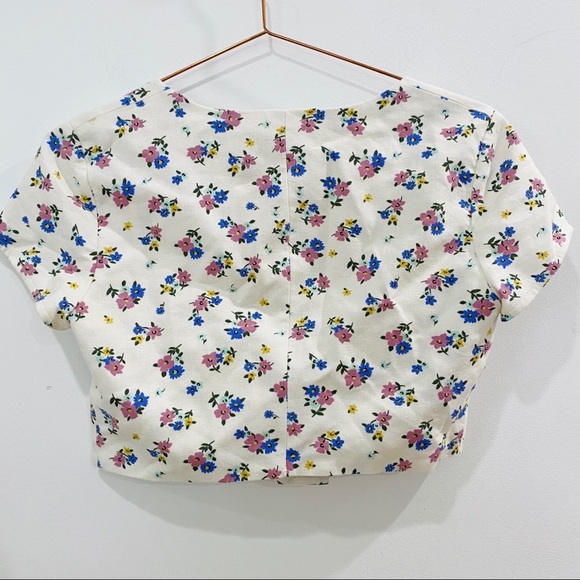 Zara button square neck crop top. NEW - Picture 4 of 5